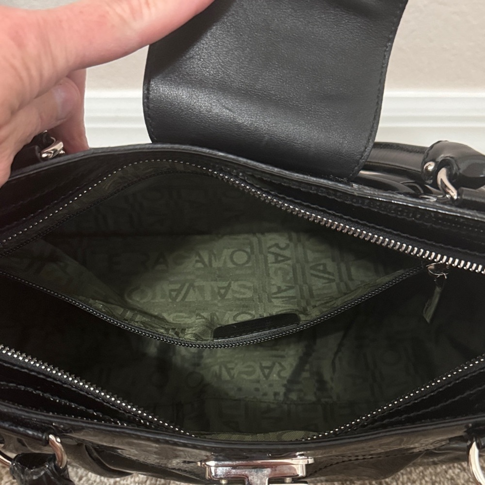 Salvatore Ferragamo Black Patent Leather Handbag♥️♥️ - Picture 12 of 15